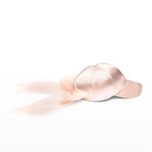 Eugenia Kim Lauren Bow Satin Baseball Cap Light Pink